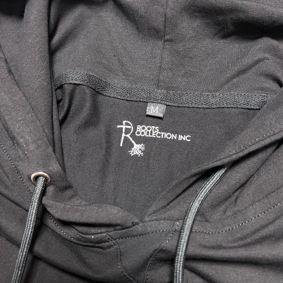Roots Collection PRAY Short Sleeve Hoodie SIZE M Black Pullover Activewear - Picture 3 of 7